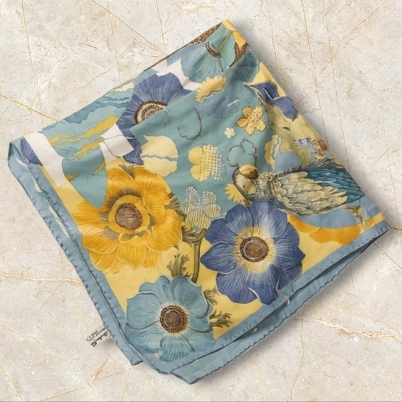 Salvatore Ferragamo Accessories - Salvatore Ferragamo Blue and Yellow Floral Accent Pillow